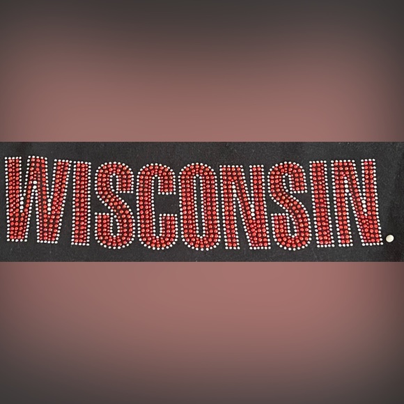 Wisconsin Badgers Long Sleeve Crewneck with Rhinestones | Recycled Karma | M/L - Picture 5 of 15